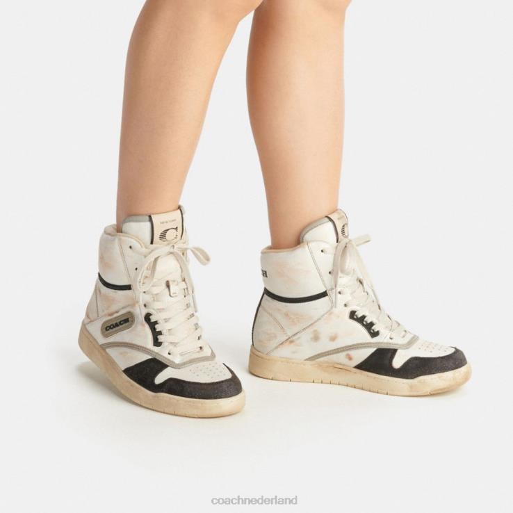 Coach vrouwen hoge sneaker wit Zwart 02264407