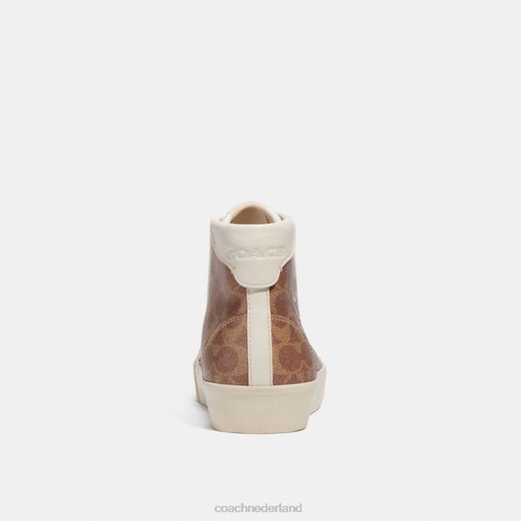 Coach vrouwen maannieuwjaar citysole hoge platformsneaker van kenmerkend canvas met konijn bruinen 02264427